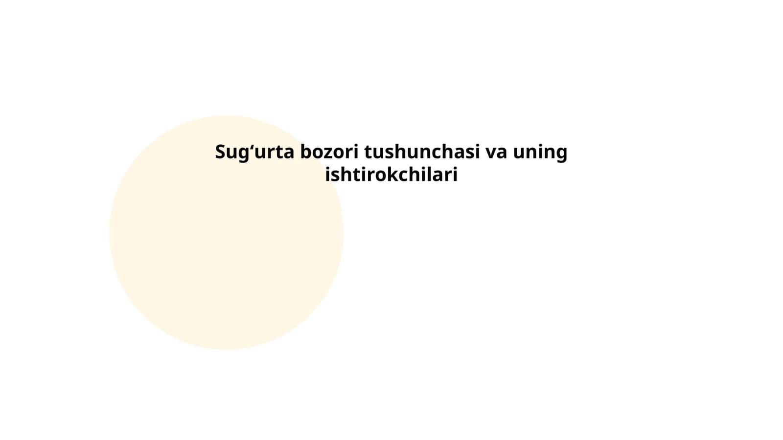 Sugʻurta bozori tushunchasi va uning ishtirokchilari 1