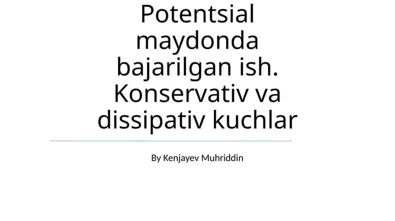 Dissipativ Kuchlar 1