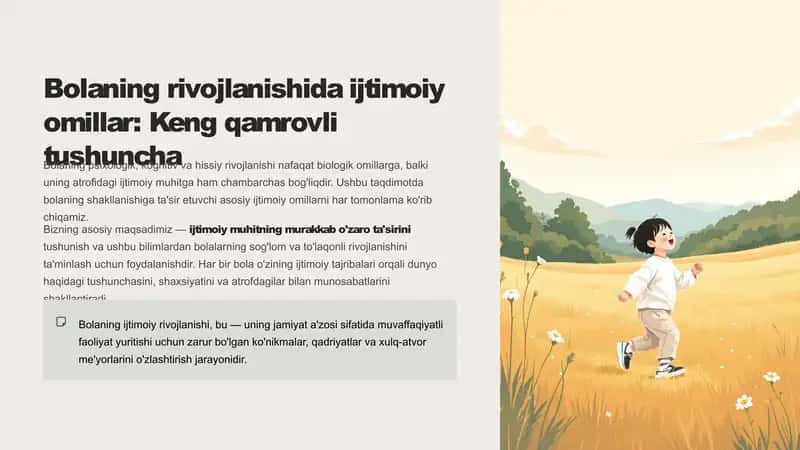 bolaning rivojlanishida ijtimoiy omillar 1