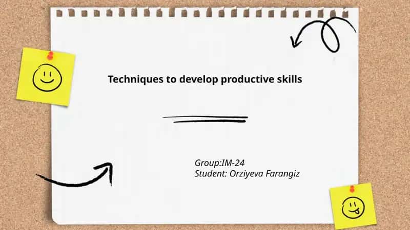 Techniques to develop productive skills 1