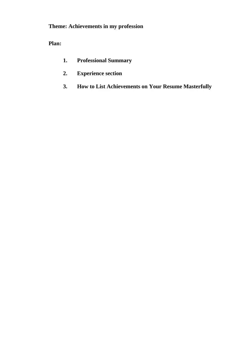 Achievements in my profession 1
