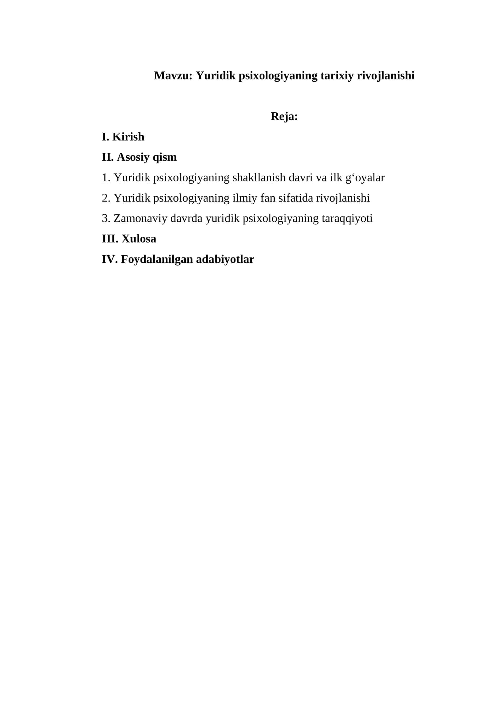 Yuridik psixologiyaning tarixiy rivojlanishi 1