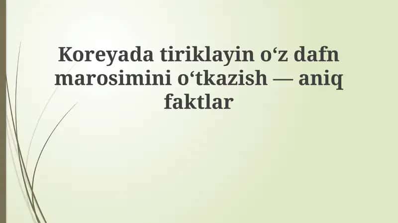 Koreyada tiriklayin dafn marosimi 1