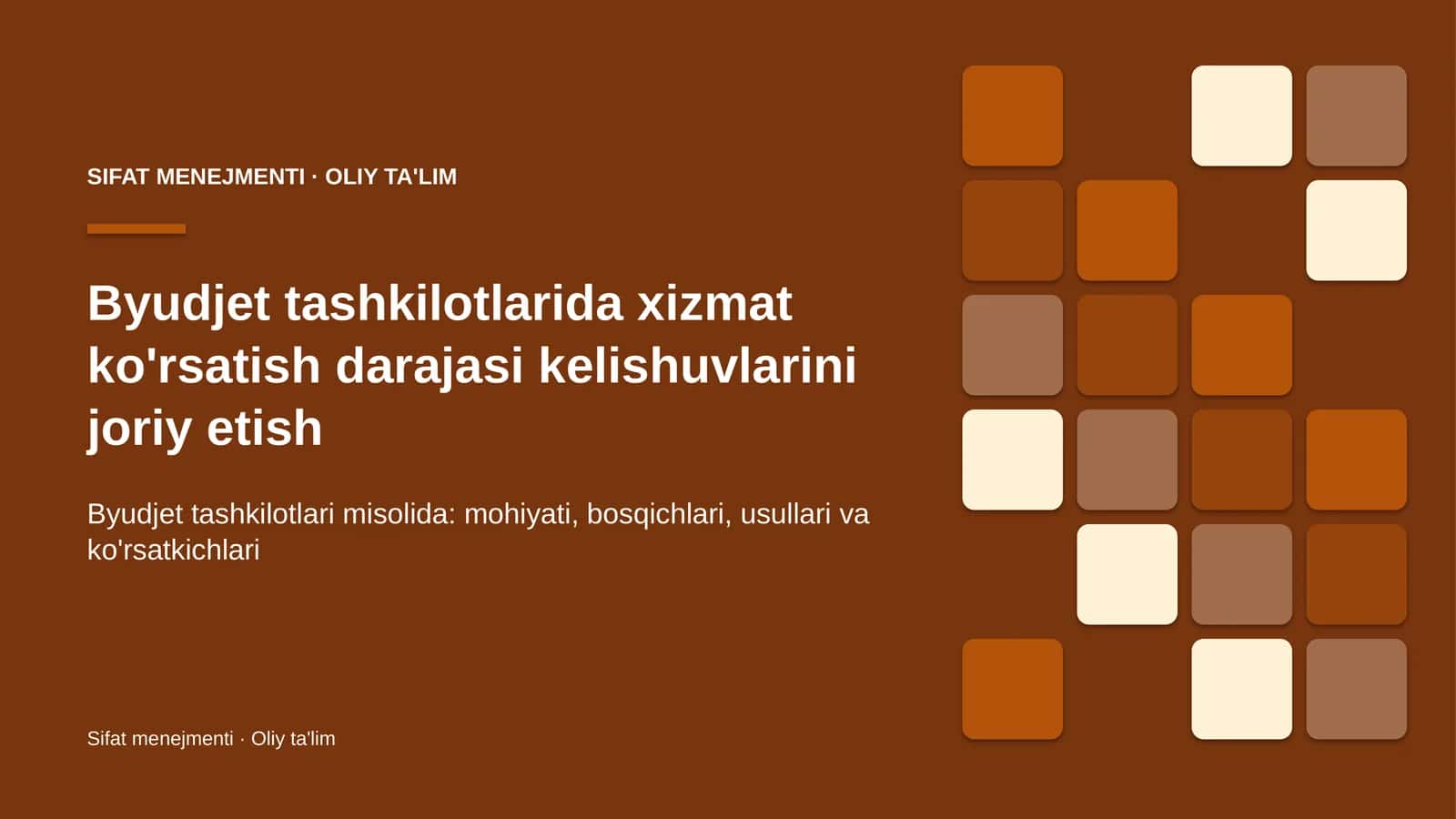 byudjet tashkilotlarida xizmat ko'rsatish darajasi kelishuvlarini joriy etish 5576 1