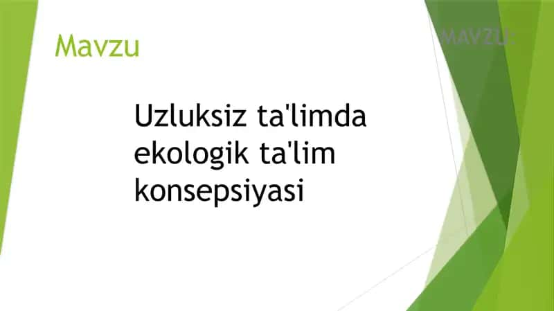 Uzluksiz ta'limda ekologik ta'lim konsepsiyasi 1
