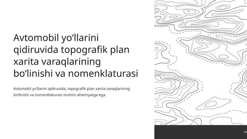 Topografik plan xaritalarining tuzilishi va miqyosi 1