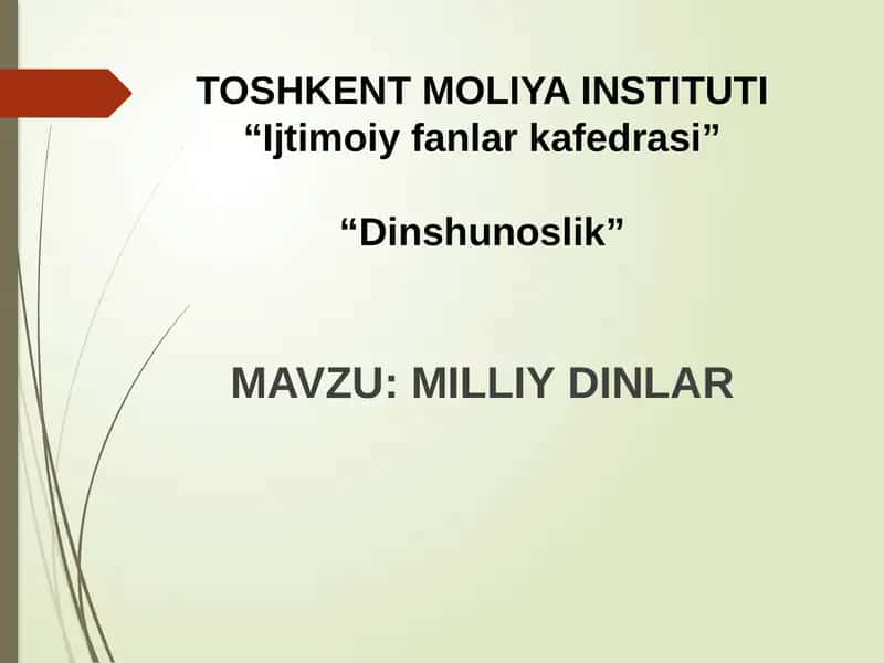 MILLIY DINLAR 1