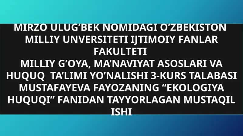 "EKOLOGIYA HUQUQI" 1