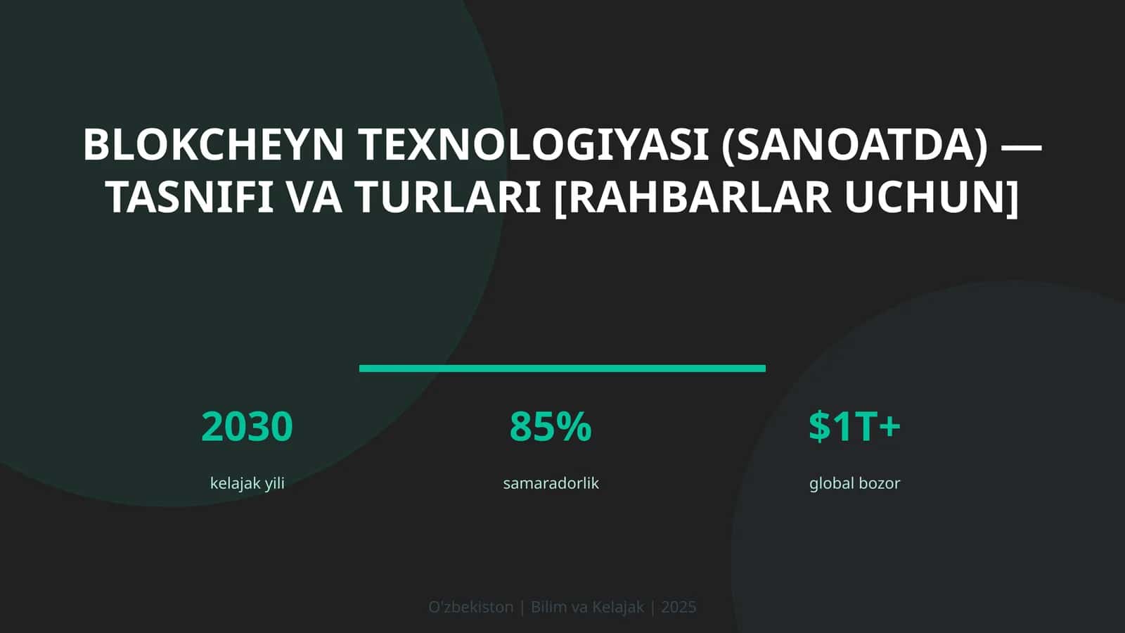 Blokcheyn texnologiyasi (sanoatda) — tasnifi va turlari [rahbarlar uchun] 1