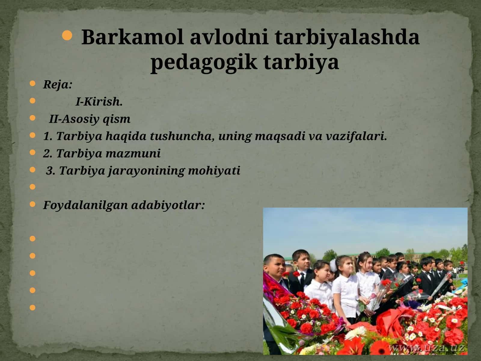 Barkamol avlodni tarbiyalashda pedagogik tarbiya 1