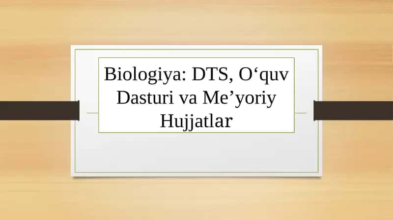 DTS,O‘quvDasturivaMe’yoriyHujjatlar 1
