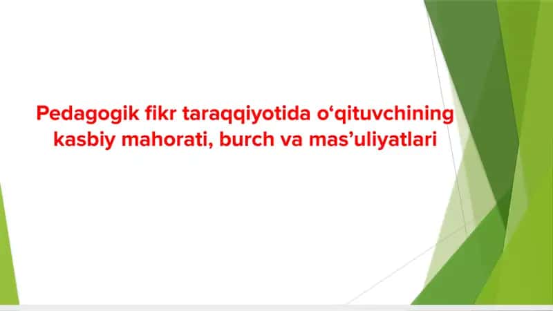 Pedagogik Fikr Taraqqiyoti 1
