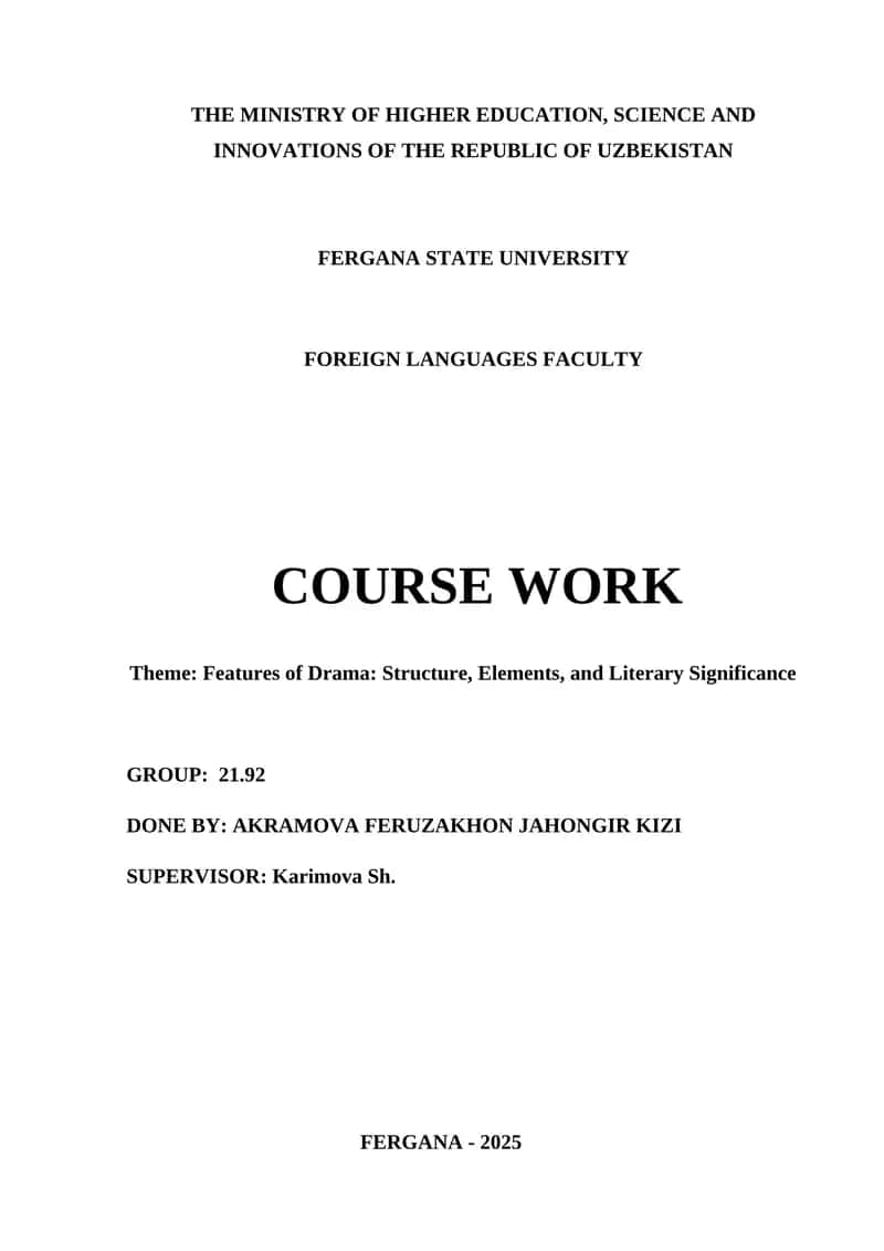 Features of Drama 1