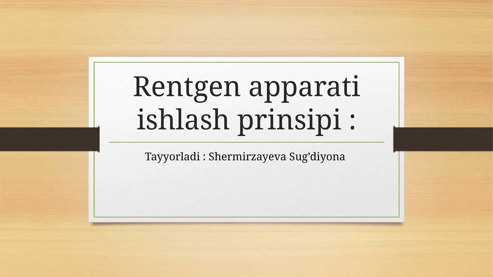 Rentgenapparati ishlash prinsipi 1