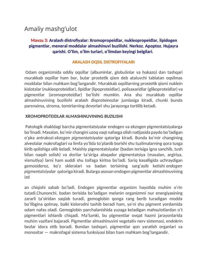 Aralash oqsil distrofiyalari 1