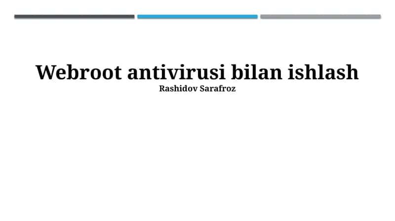 Webroot Antivirusi 1