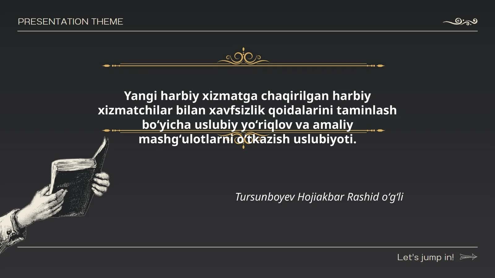 Yangi harbiy xizmatga chaqirilgan harbiy xizmatchilar bilan xavfsizlik qoidalarini taminlash boʻyicha uslubiy yoʻriqlov va amaliy mashgʻulotlarni oʻtkazish uslubiyoti 1