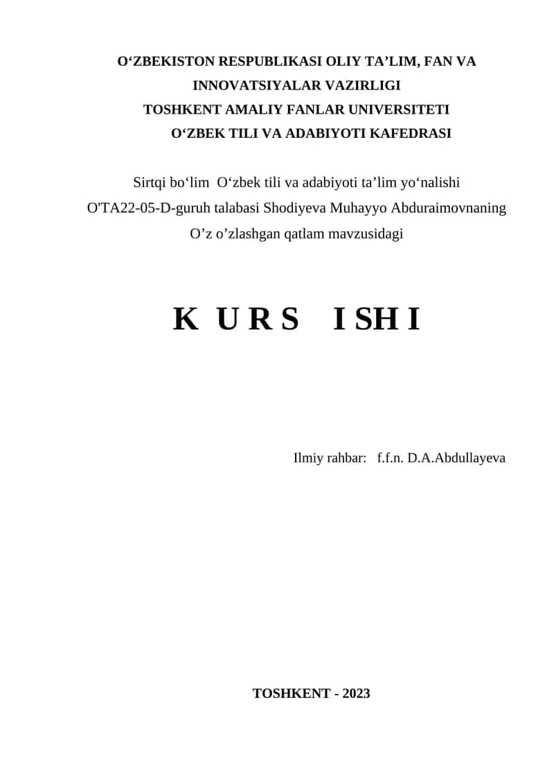 Kurs ishi 1