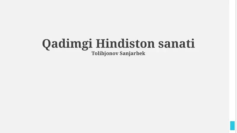 Qadimgi Hindiston sanati 1