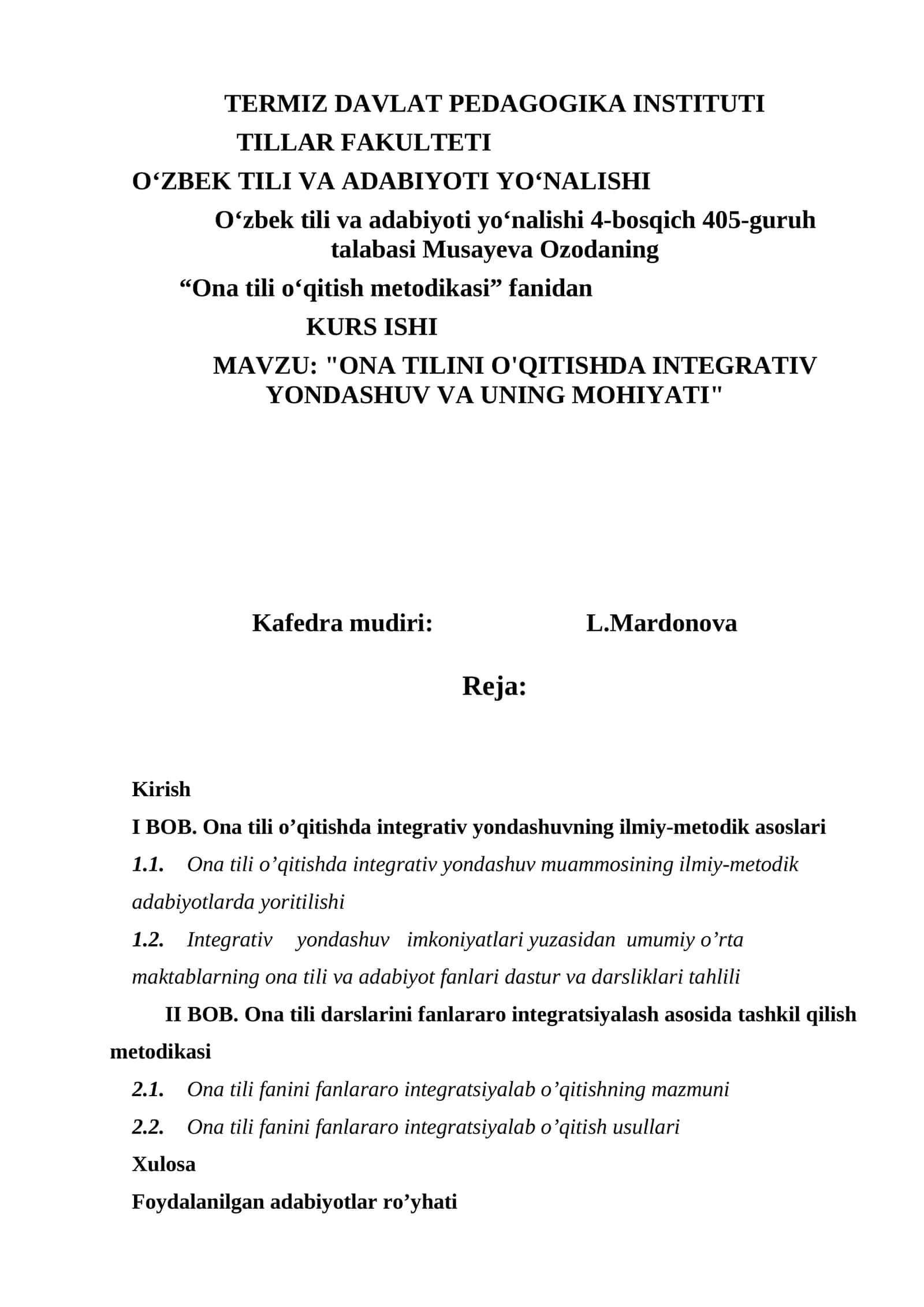 ONA TILINI O'QITISHDA INTEGRATIV YONDASHUV VA UNING MOHIYATI 1