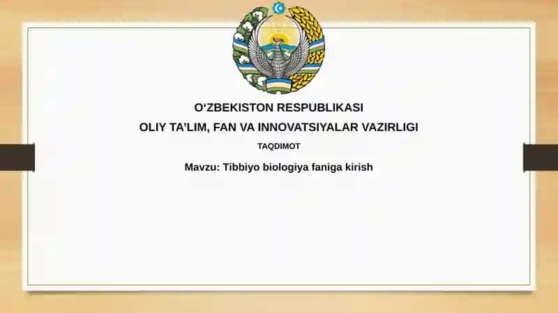 Tibbiy biologiya faniga kirish