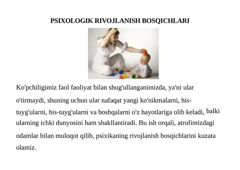 PSIXOLOGIK RIVOJLANISH BOSQICHLARI 1
