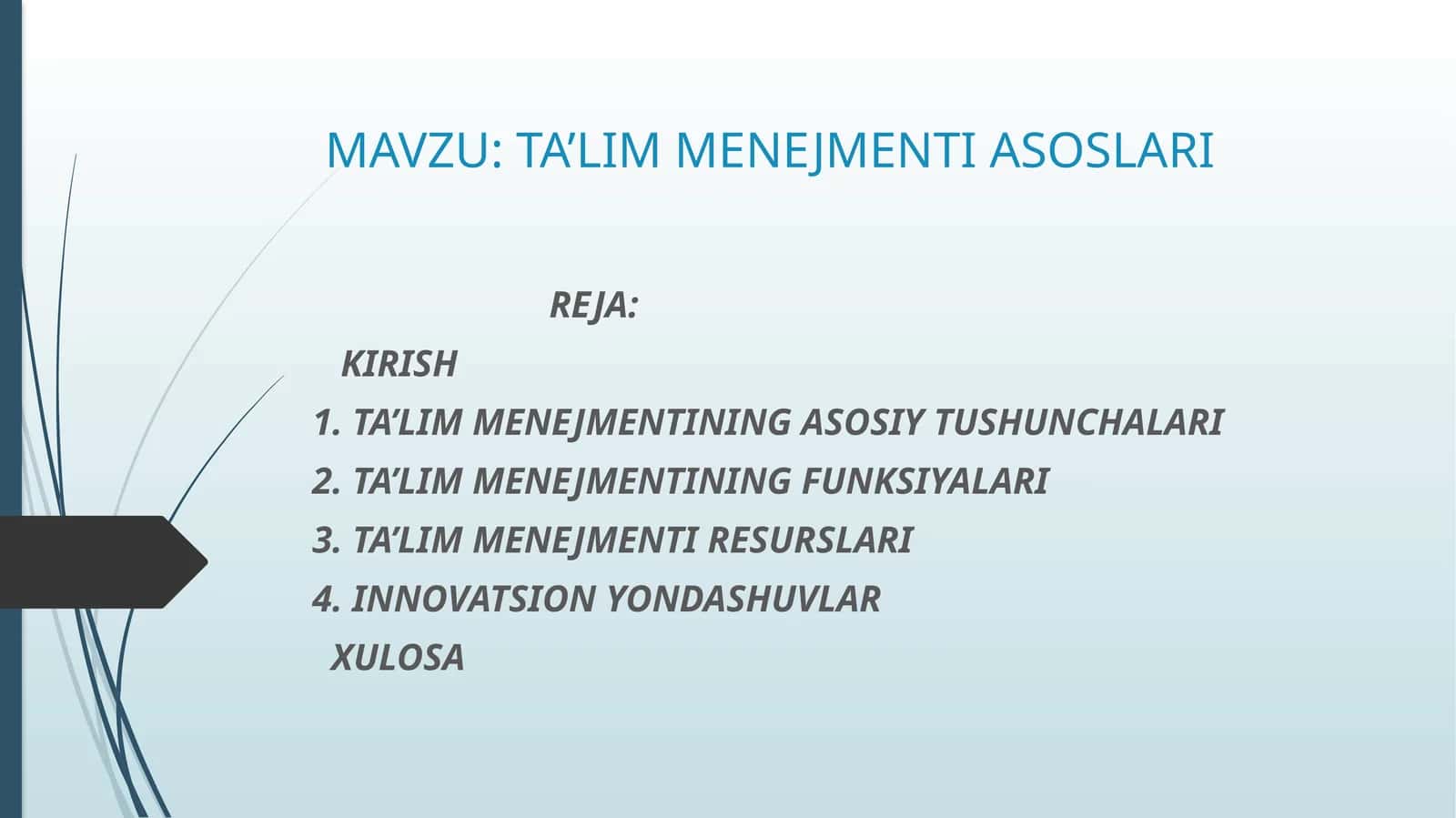 TA’LIM MENEJMENTI ASOSLARI 1