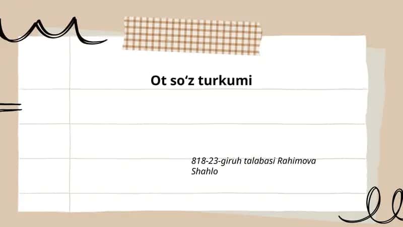 Ot soʻz turkumi 1