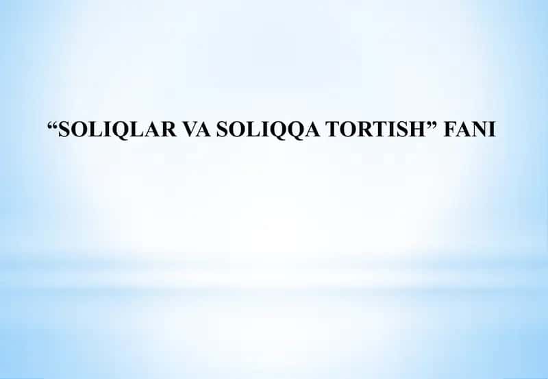 SOLIQLAR VA SOLIQQA TORTISH 1