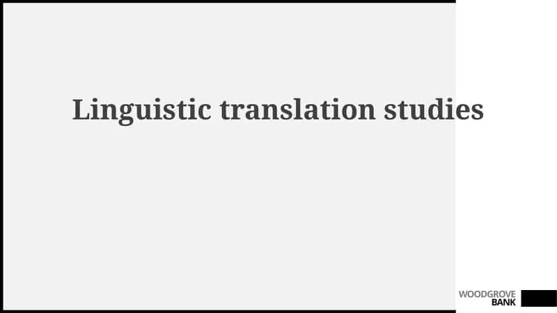 Foundations of Linguistic Translation Studies 1