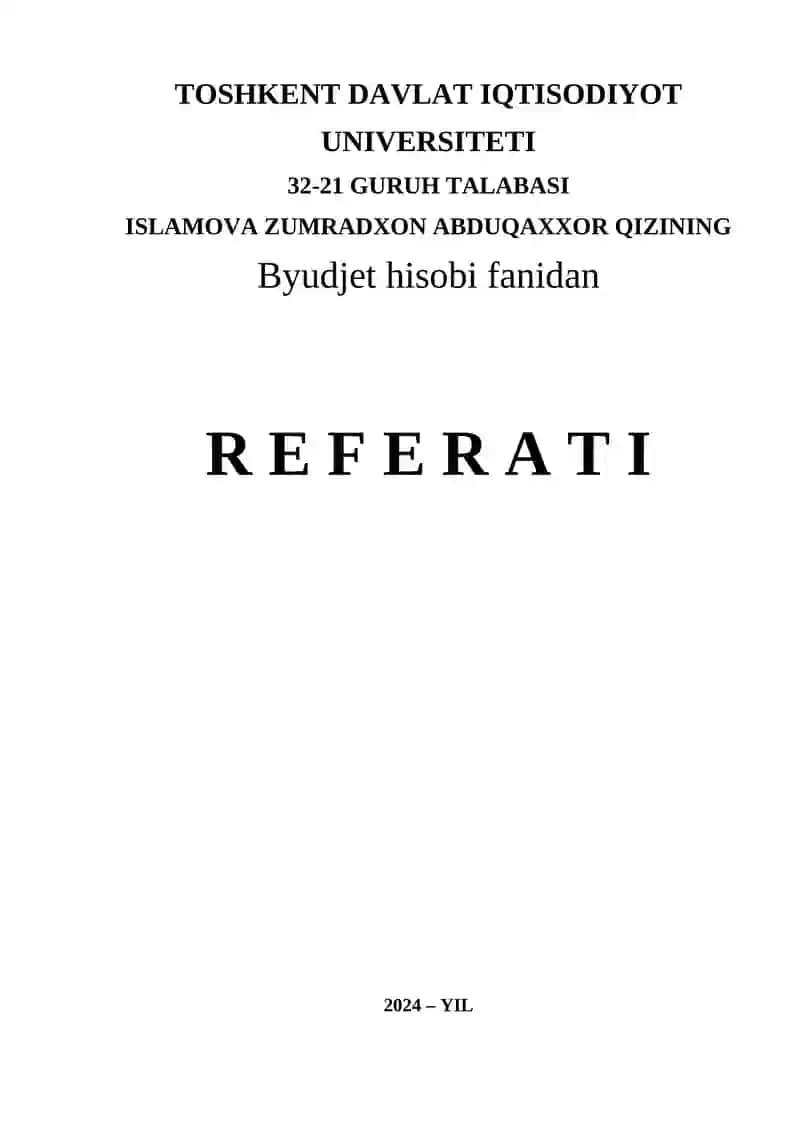 Byudjet Tashkilotlarida Smetalar hamda Shtatlar Jadvalini Tuzish, Tasdiqlash va Taqdim Etish Tartibi