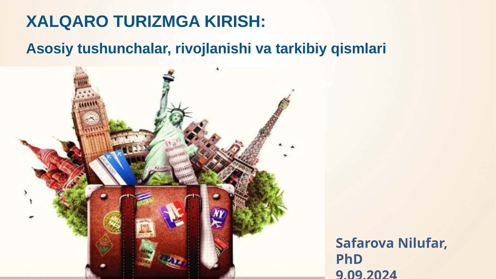 XALQARO TURIZMGA KIRISH 1