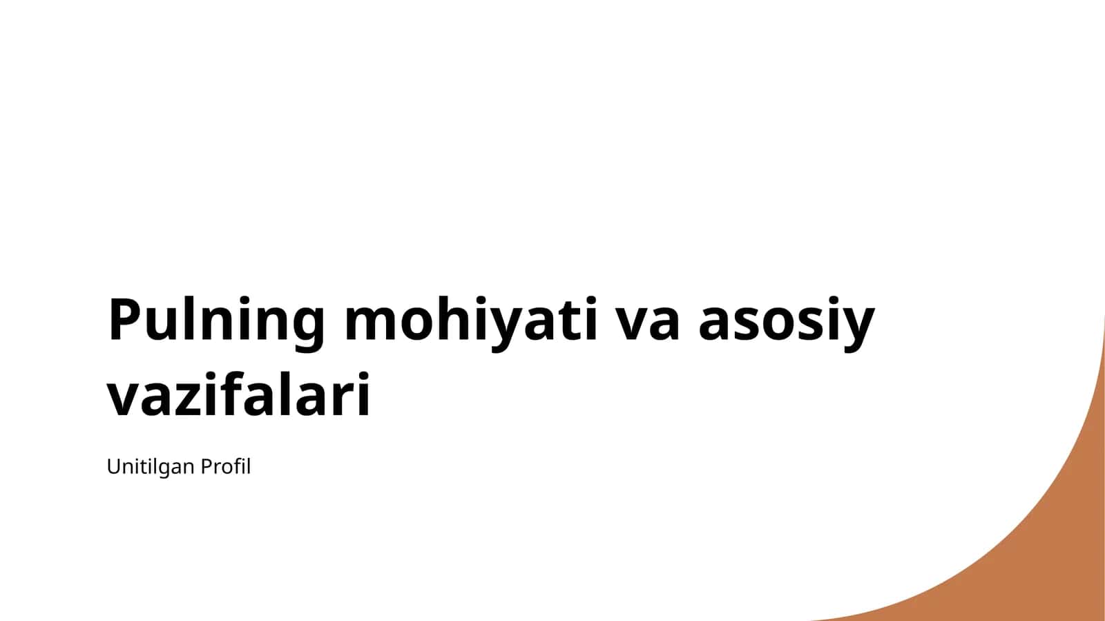 Pulning mohiyati va asosiy vazifalari 1