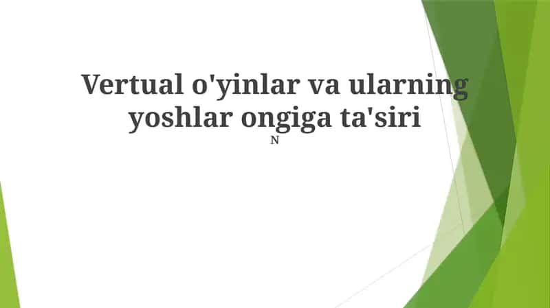 Kognitiv Ko'nikmalar va Virtual O'yinlar 1