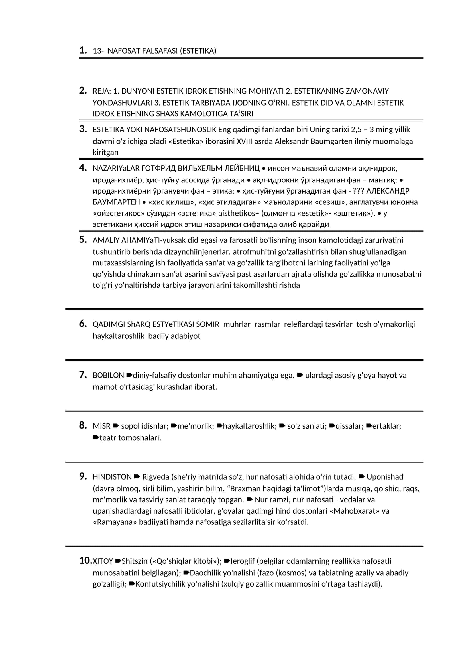 NAFOSAT FALSAFASI (ESTETIKA) 1