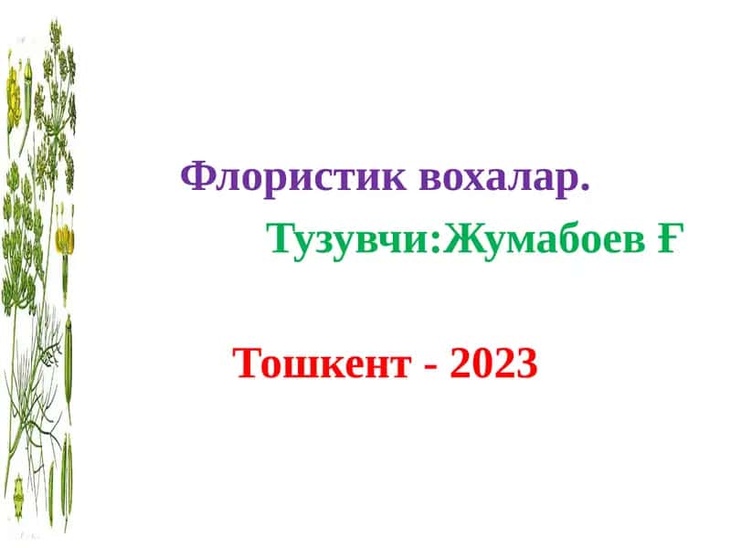 Флористик вохалар 1