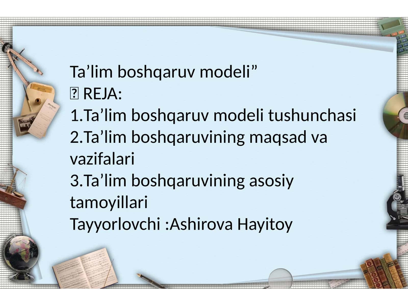 Ta’lim boshqaruv modeli 1