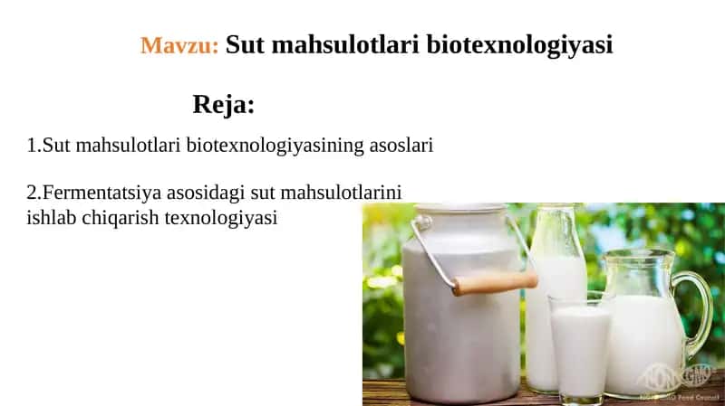 Sut mahsulotlari biotexnologiyasi 1