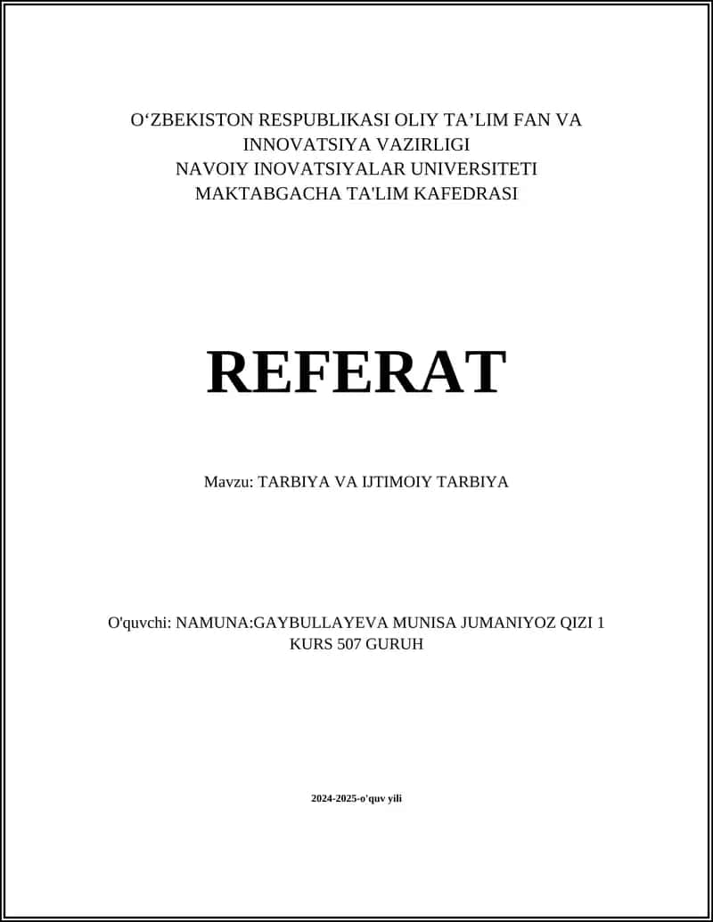 Oila tarbiyasi 1