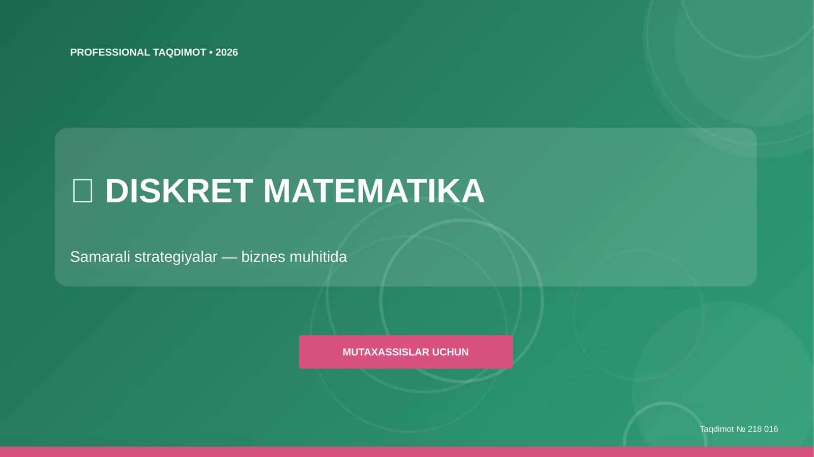 DISKRET MATEMATIKA Samarali strategiyalar 1