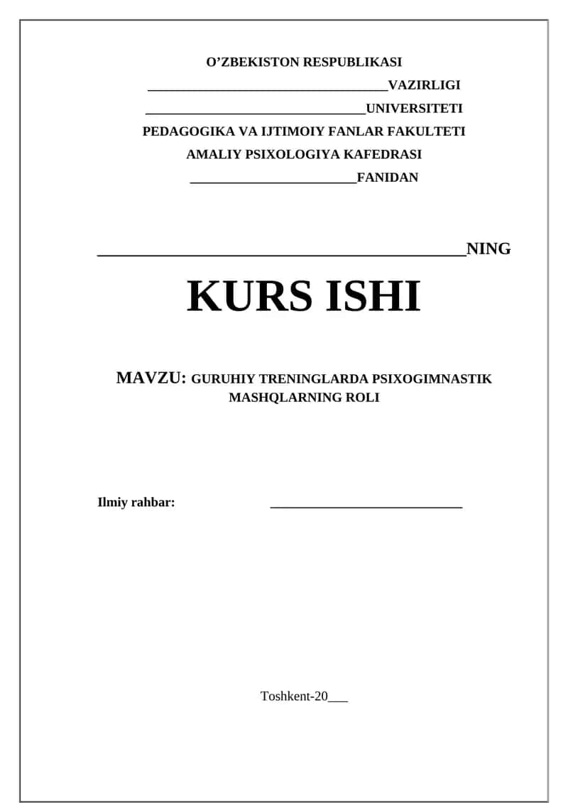 GURUHIY TRENINGLARDA PSIXOGIMNASTIK MASHQLARNING ROLI 1
