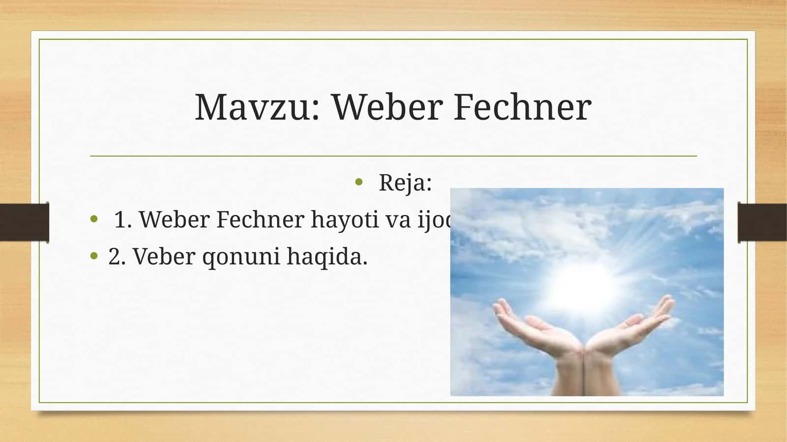 Weber Fechner 1