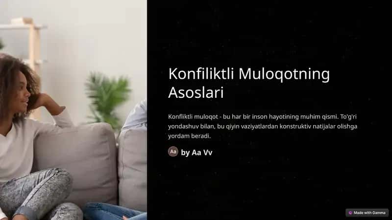 Konfiliktli Muloqotning Asoslari 1