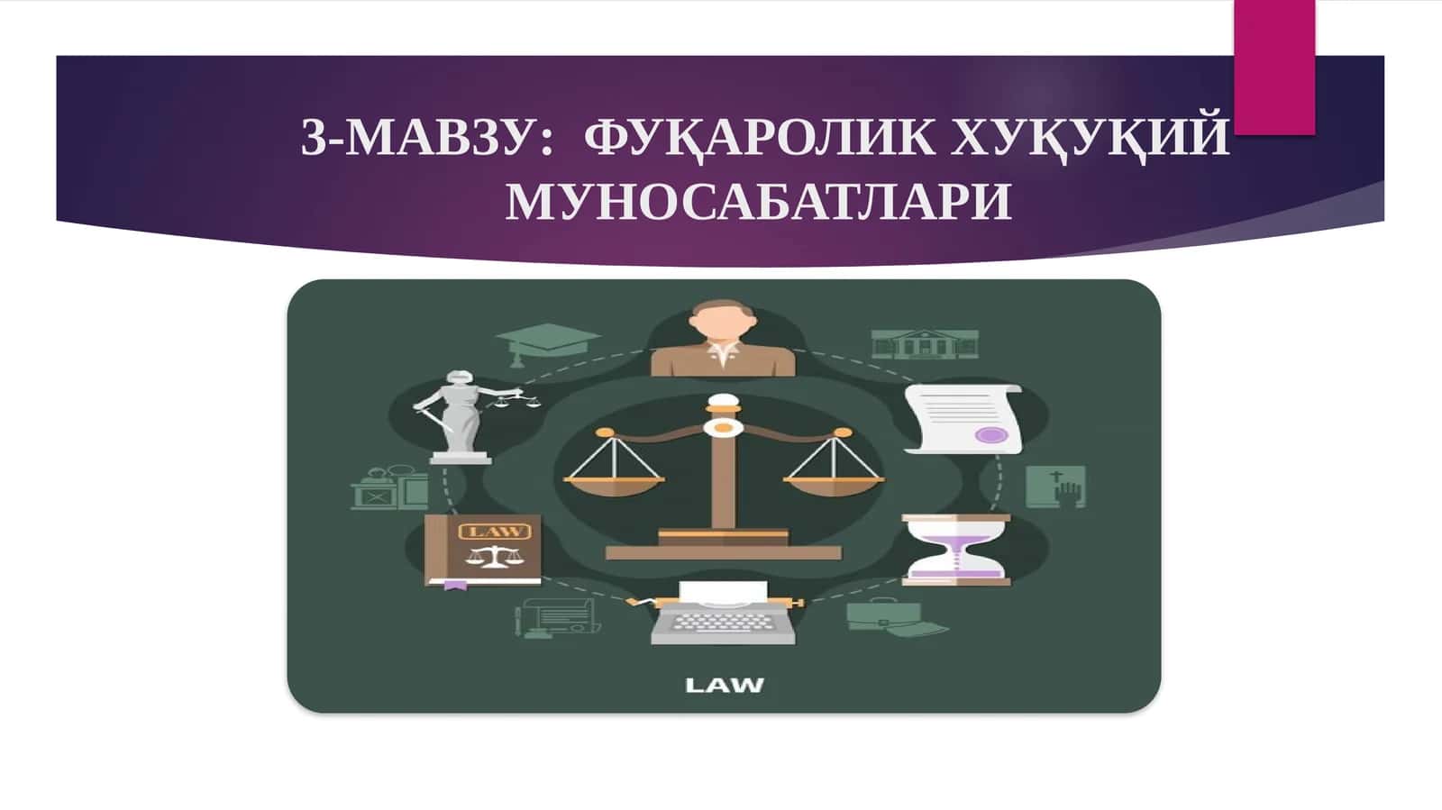 ФУҚАРОЛИК ХУҚУҚИЙ МУНОСАБАТЛАРИ 1