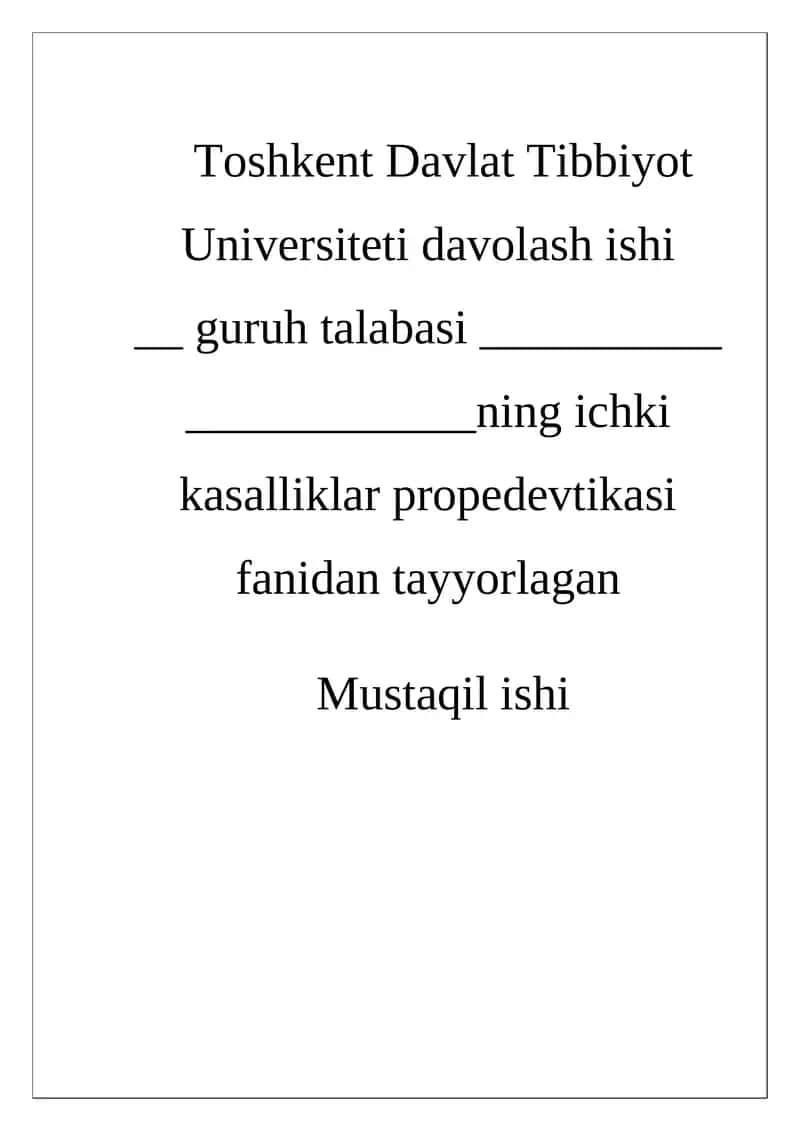 Bemorlarni mustaqil soʻrab surishtirish 1