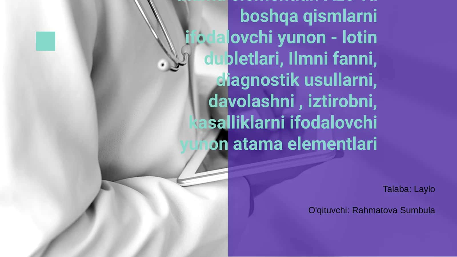 Klinik terminlar yasovchi atama elementlar 1