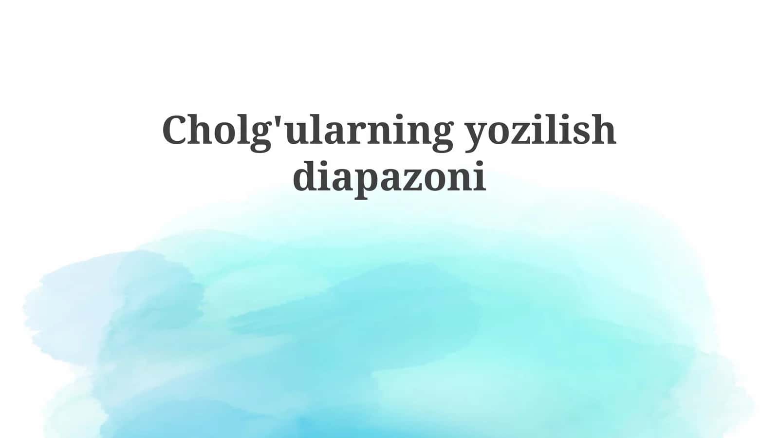 Cholg'ularning yozilish diapazoni 1