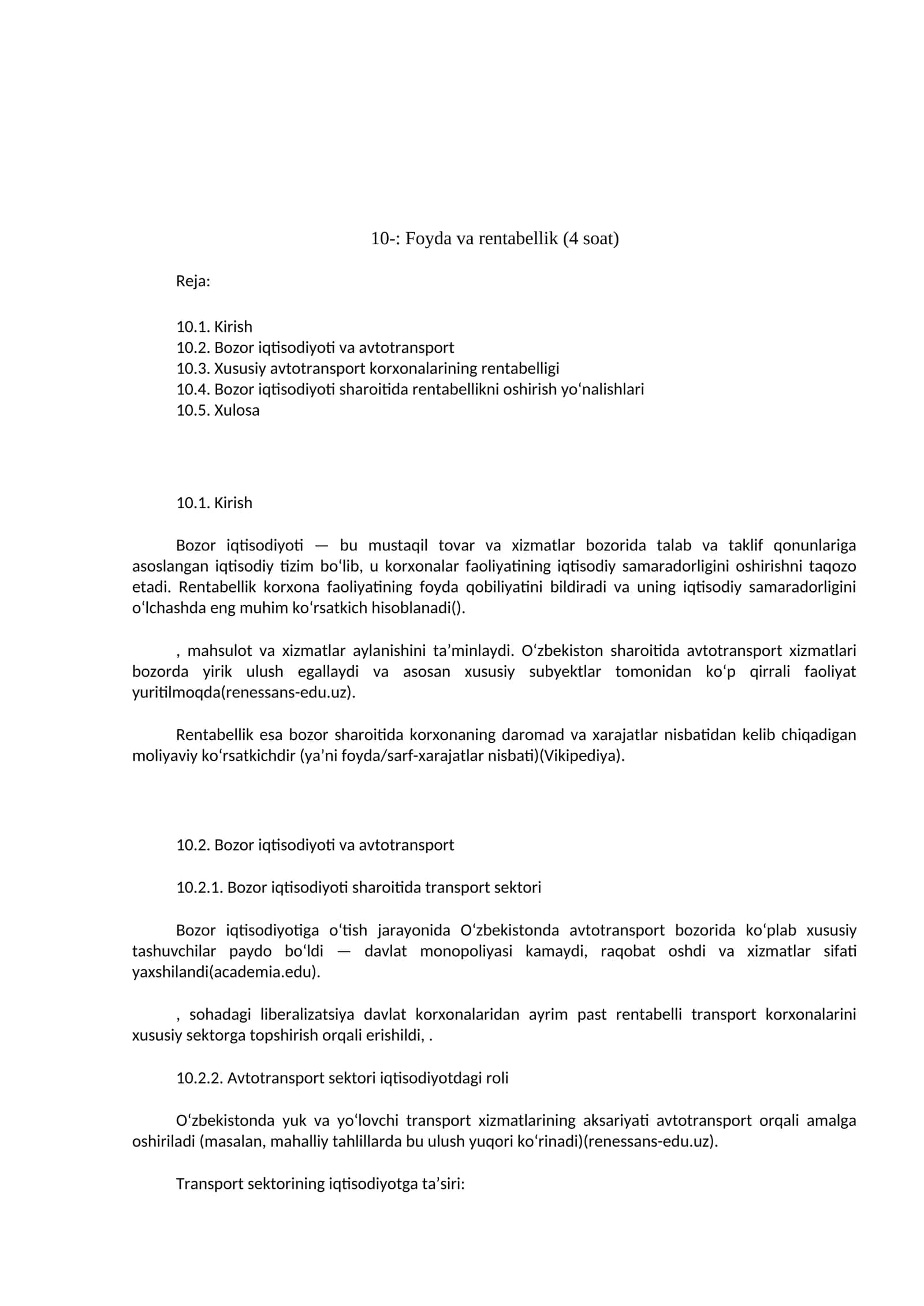 Foyda va rentabellik 1