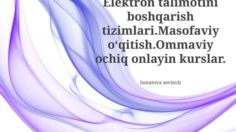 Elektron talimotini boshqarish tizimlari 1
