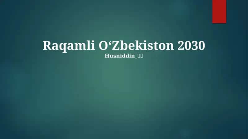 Raqamli OʻZbekiston 2030 1